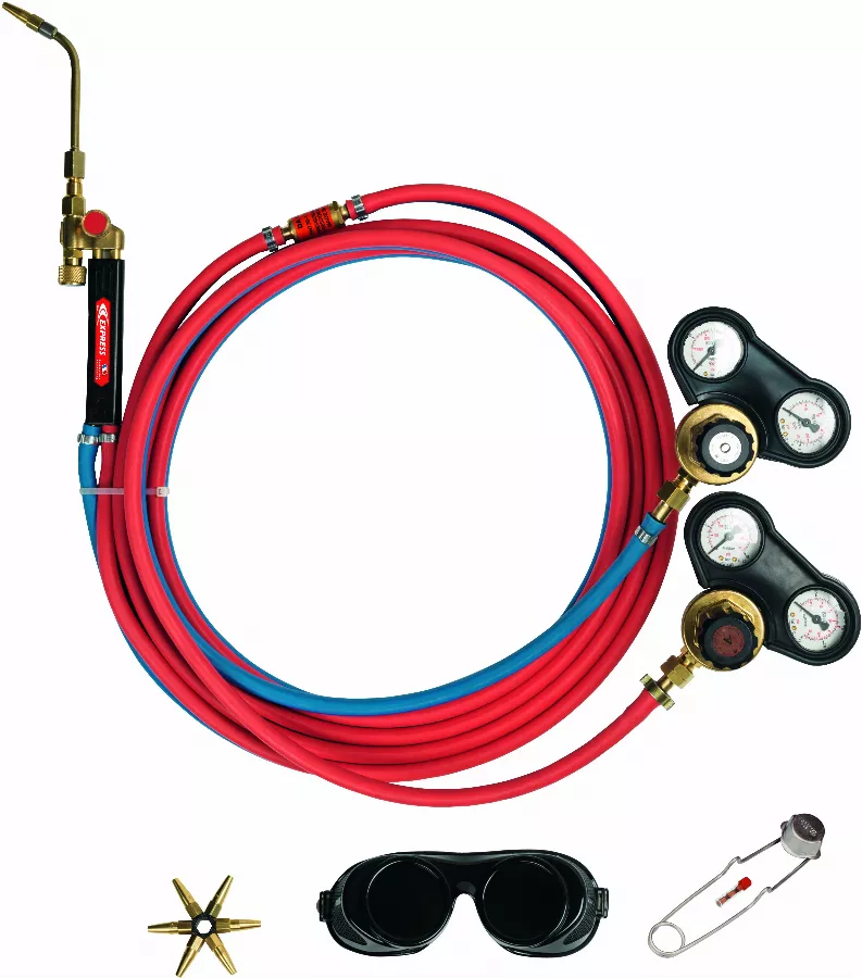 Kit Koro GUILBERT EXPRESS pour poste à souder Oxyacethylene - Tuyau 5 ml + détendeur + lunettes + étoile 6 becs - 2905