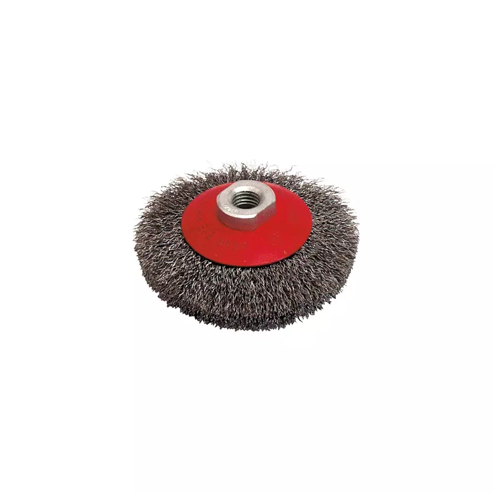 Brosse cuvette pour meuleuse fil acier ondulé 0.30 mm D. 100 mm M14 pour métal - Décapage dur - LEMAN - 520.100V