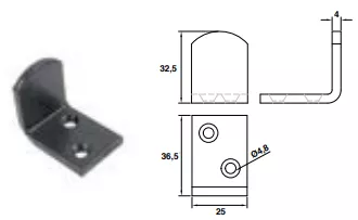Butée coudée espagnolette Lavergne TORBEL - B0097703-1