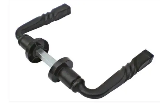 Béquilles doubles Torsadées Carré 8mm pour portail Aluminium Noir 435T