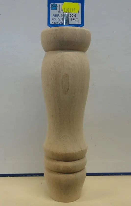 Pied de lit bois Hêtre brut Ht.200mm  Réf  109300