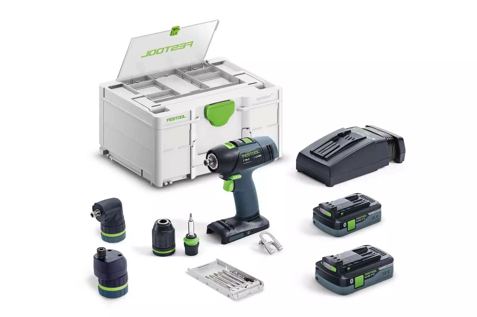 Perceuse-visseuse sans fil T 18+3 HPC 4,0 I-Set - FESTOOL - avec 2 batteries 18V 4.0 Ah - chargeur - accessoires - systainer - 577609