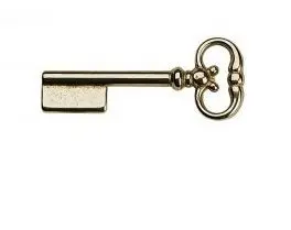 Clé de meuble "Anglais" Grand panneton 1262 Laiton
