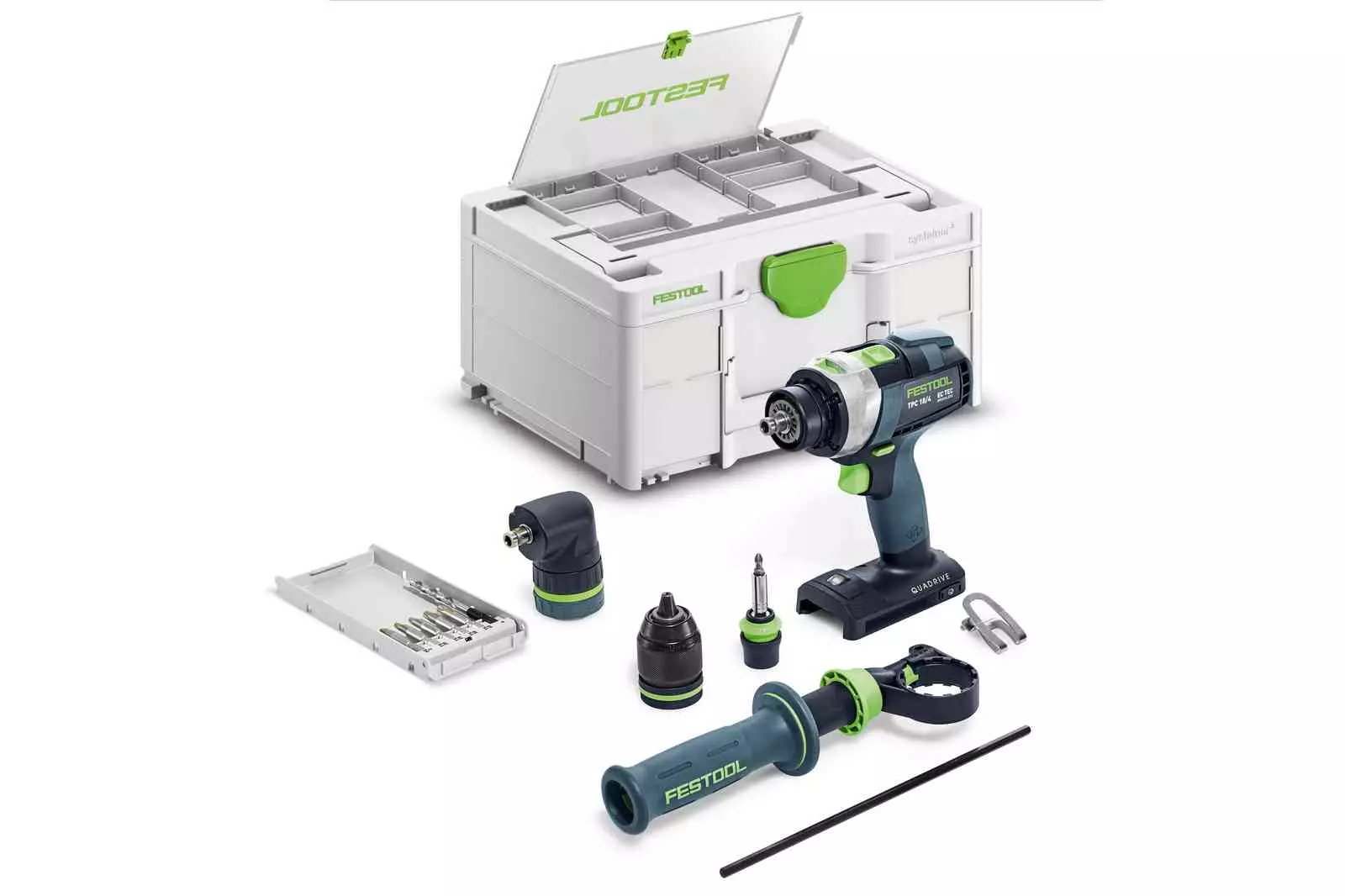 Perceuse-visseuse à percussion sans fil QUADRIVE TPC 18/4 I-Basic-Set - FESTOOL - accessoires - Systainer - 577625