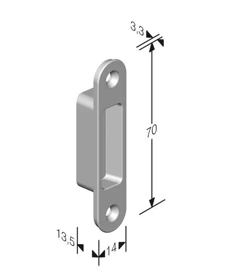 Gâche GF80 pour serrure magnétique