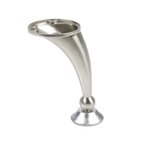 Pied de meuble Design profil courbe Ht.120mm  Nickelé brossé  Modèle 13