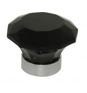 Bouton à facette verre noir CADAP  B0445