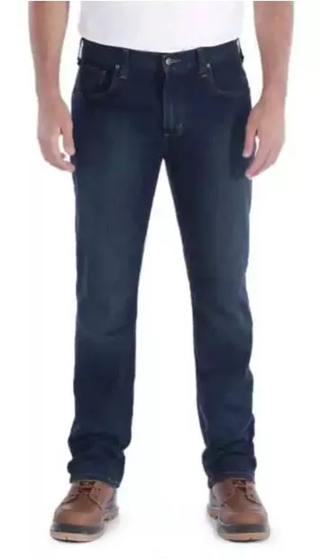 Jean Rugged Flex Straight Tapered 102807 CARHARTT Erie Bleu T.40 - 102807-491-W32L34