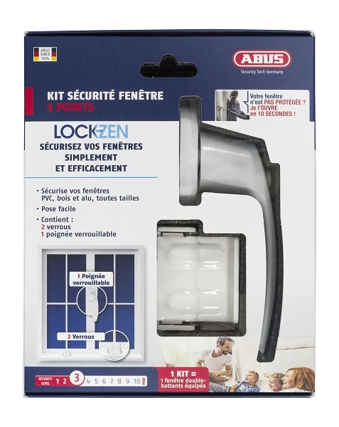 Pack Lockzen 3 points ABUS pour sécurisation de fenêtre - 0072391