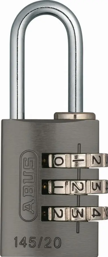 Cadenas à combinaison ABUS aluminium 145/20 Titanium B/DF - 0054915