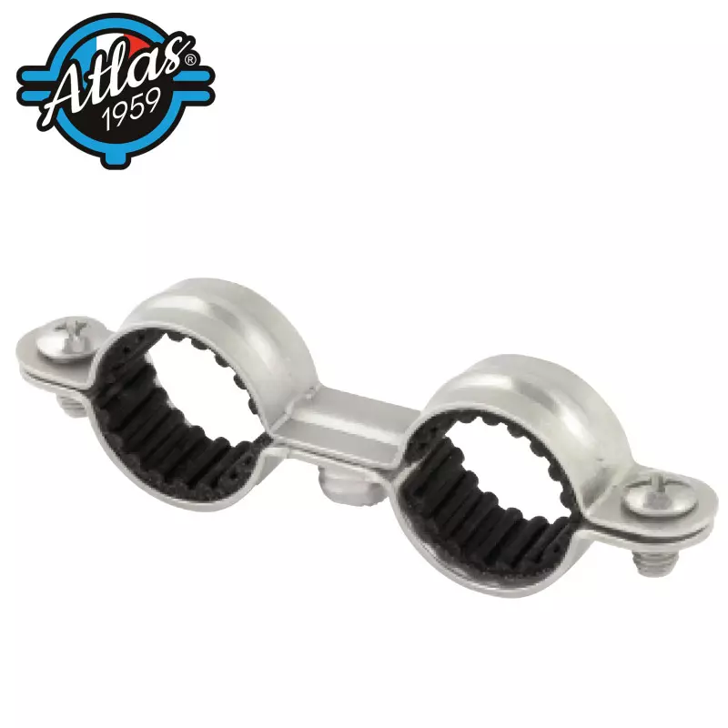 Collier de plomberie double isophonique Atlas en acier zingué - Ø 10 - Boite de 100 - SCELL-IT - CDI10