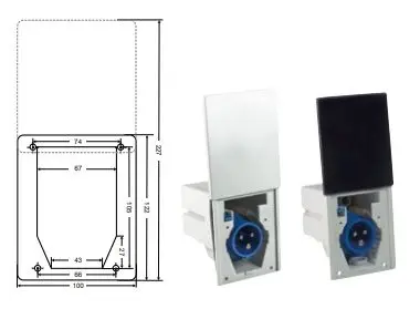 Fiche d'alimentation CEI pour caravane avec couvercle coulissant blanc - SCHWABE - 61480