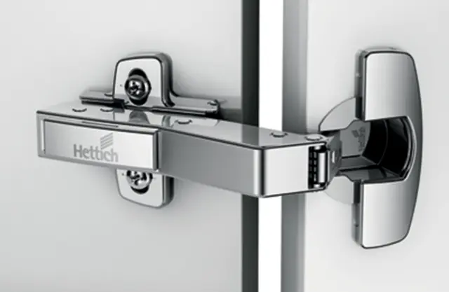 Charnière Sensys avec amortisseur HETTICH à visser - ép.porte 15/28 cais.45° 95° - porte en applique - 9088018