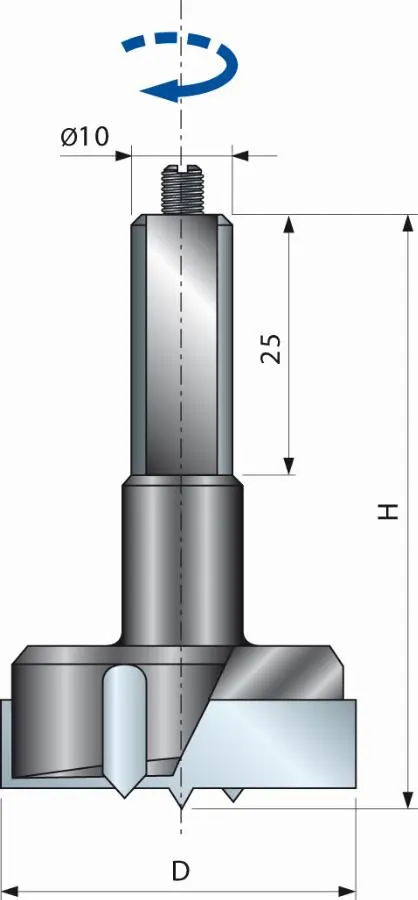 Mèche à charnières FREUD Ø35 H57,5 Q10x25 - F03FA