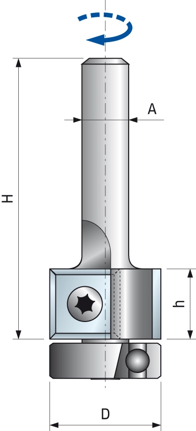 Fraise droite FREUD à plaquettes réversible interchangeable à roulement - TG74MD