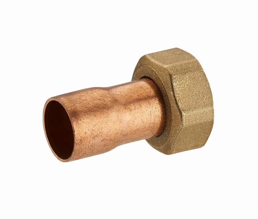 Raccord 2 pièces droit laiton à visser femelle écrou prisonnier NOYON & THIEBAULT - Cuivre à souder - 777