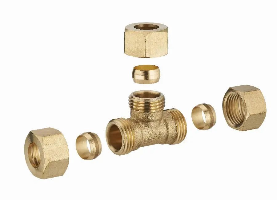 Té laiton bicone égal pour tube cuivre NOYON & THIEBAULT - 512