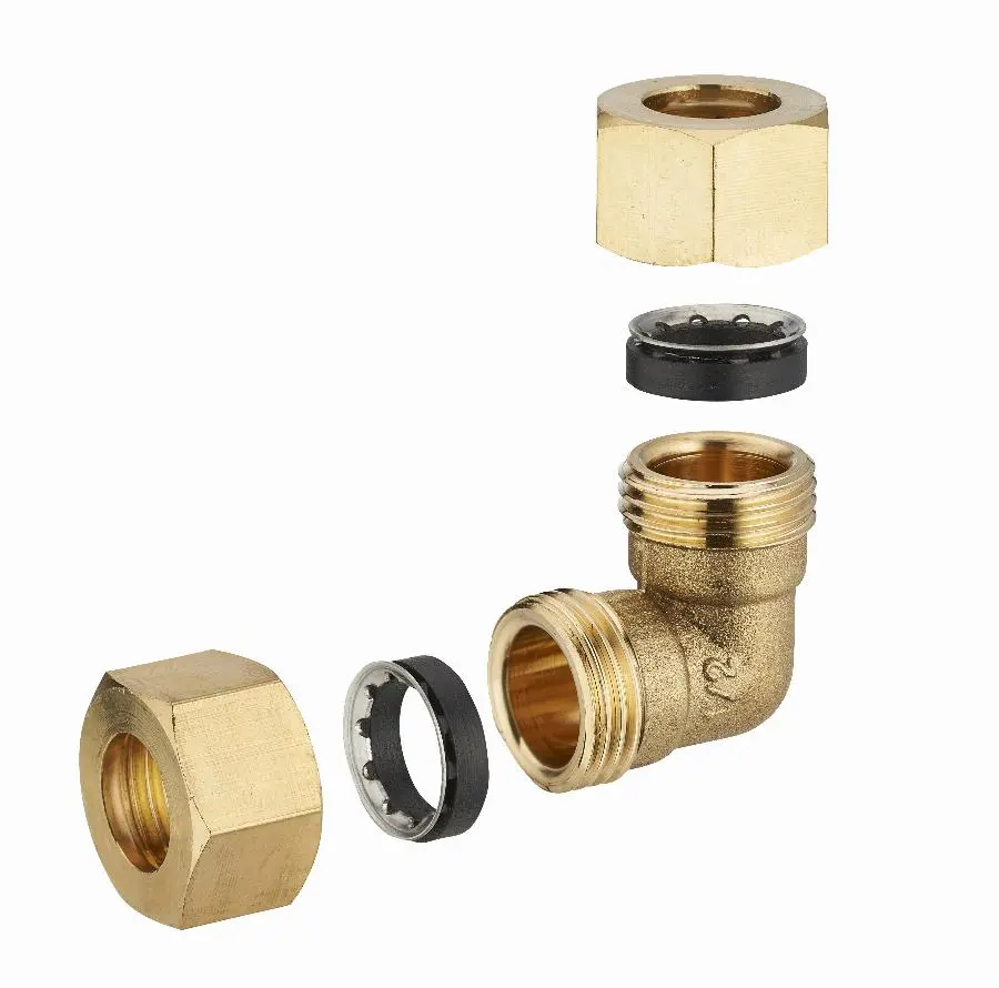 Coude laiton à joint mixte égal pour tube cuivre NOYON & THIEBAULT - 612G