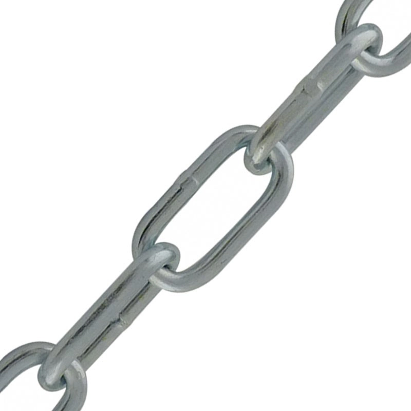 Chaîne droite soudée maillon long acier zingué VISO - DIN