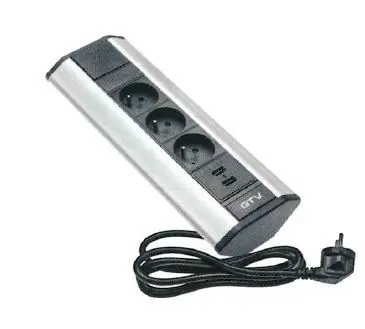 Bloc 3 prises + USB  d'angle GTV