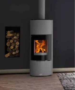 Poêle bois bûche GODIN Terrasson 8Kw - Gris - 400230