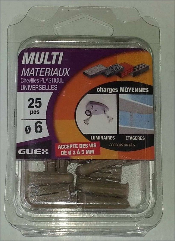 Chevilles DIAGER Xenon Ø 6mm x L25mm - 25 pièces - F08006025000PP