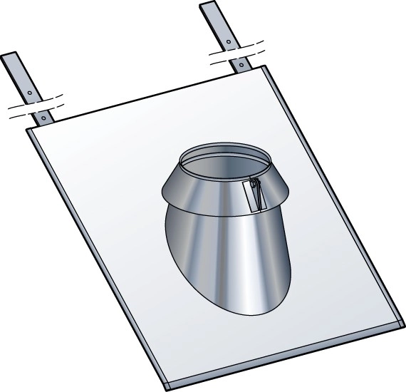 Solin avec collerette 30 à 45° inox SIA 45° POUJOULAT - 31999051