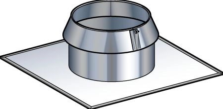 Solin toit plat collerette SIO 180-230 POUJOULAT Noir mat RAL 9019 - 31999070-9019