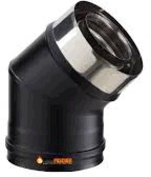 Coude 45° pour conduit PGI EC45 Ø80/130 mm Noir ral 9030 POUJOULAT - 37080721NOIR