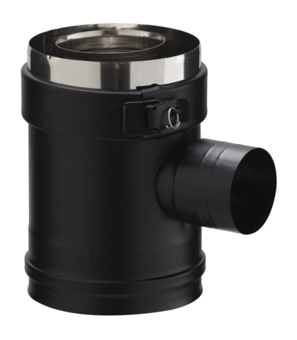 Conduit droit prise air 90° 80/130 PGI noir gra ral 9030 POUJOULAT - 37080708NOIR 