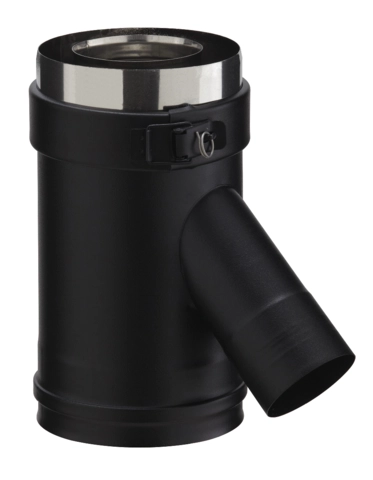 Conduit droit prise air 135° 80/130 PGI noir gra ral 9030 EDPA 135 80/130 PGI POUJOULAT - 37080789NOIR