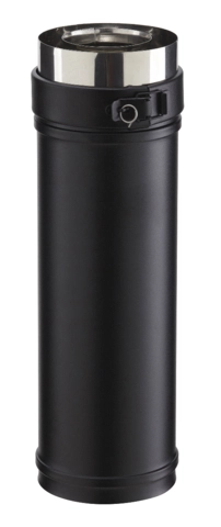 Conduit droit réglable PGI noir gra RAL 9030 ER 80/130mm POUJOULAT - 37080729  