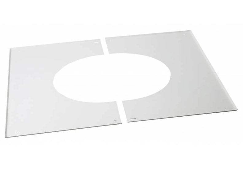 Plaque de propreté 81-120% Ø150 Inox galva Blanc mat ral 9020 POUJOULAT PDSER - 32150147