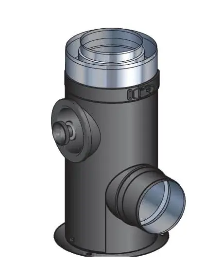 Support au sol réglable de 10 à 25 cm SSR Ø80-130 PGI Noir POUJOULAT - 37080508