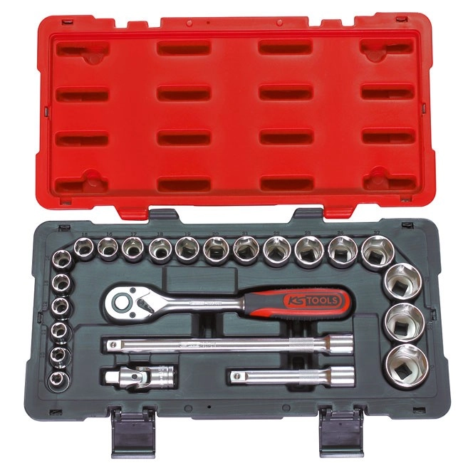 Coffret de douilles, cliquets et accessoires - ULTIMATE 1/2''  24 pièces - KS TOOLS - 922.0623
