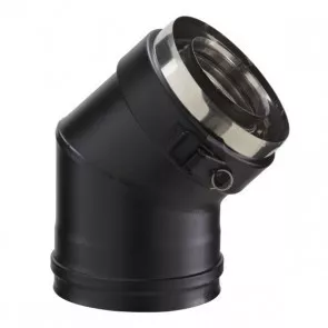 Coude 30° pour conduit PGI EC30 Ø80/130 mm Noir POUJOULAT - 37080711NOIR