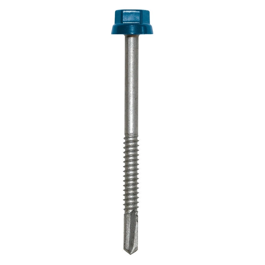 Zacrovis bois 6.5x100 ETANCO - Tête ral 5009 bleu azur - 100 pièces - COV40883