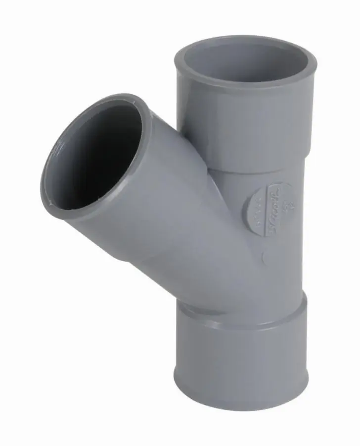 Culotte et embranchement NICOLL simple femelle-femelle à 45° - PVC gris - Ø 32 mm - BF144