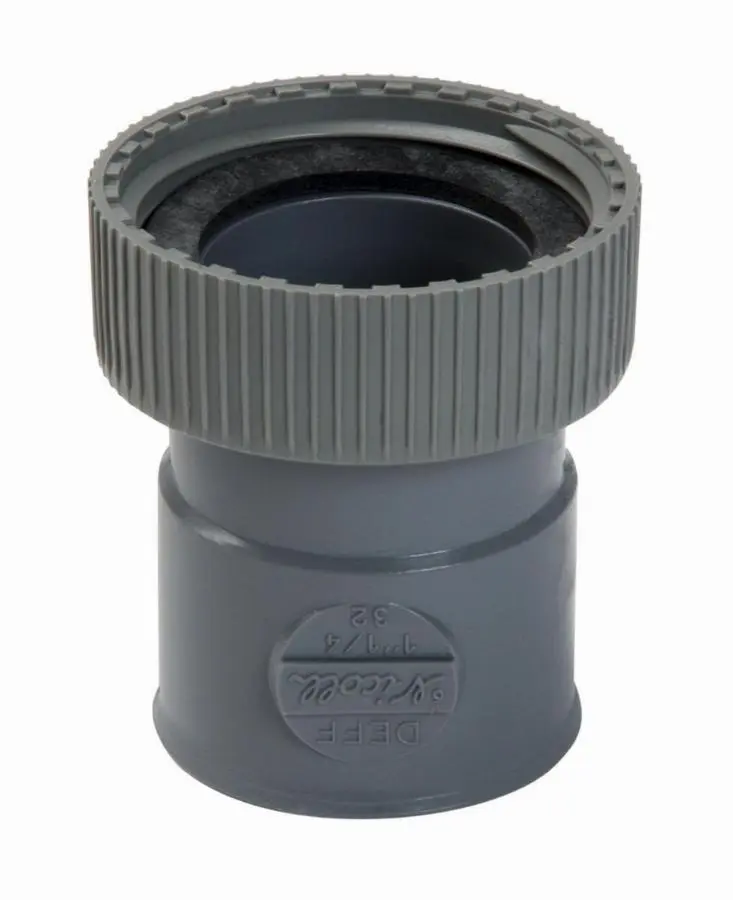 Douille NICOLL femelle à écrou prisonnier - PVC gris - Ø 32 mm - DEFF