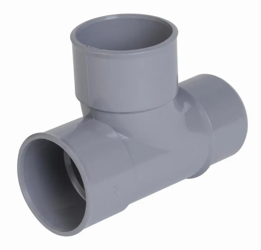 Té pied de biche simple NICOLL mâle - femelle à 87°30 - PVC gris - Ø 32 mm - TF188MF