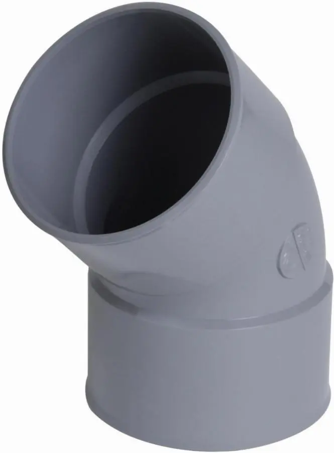 Coude NICOLL male-femelle 67°30 - PVC gris - Ø 100 mm - CT6