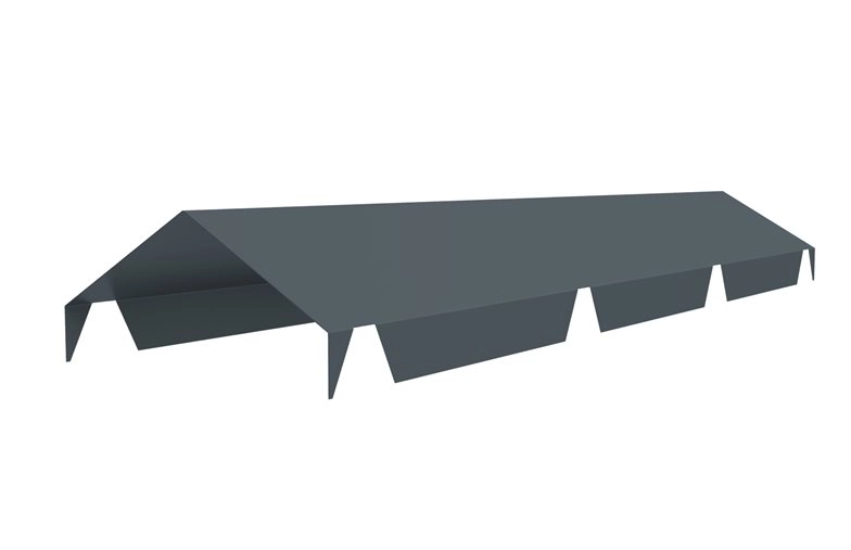 Faîtière double crantée JORISIDE - lg 2m10 - dev. 400 mm - RAL 8012 - 811