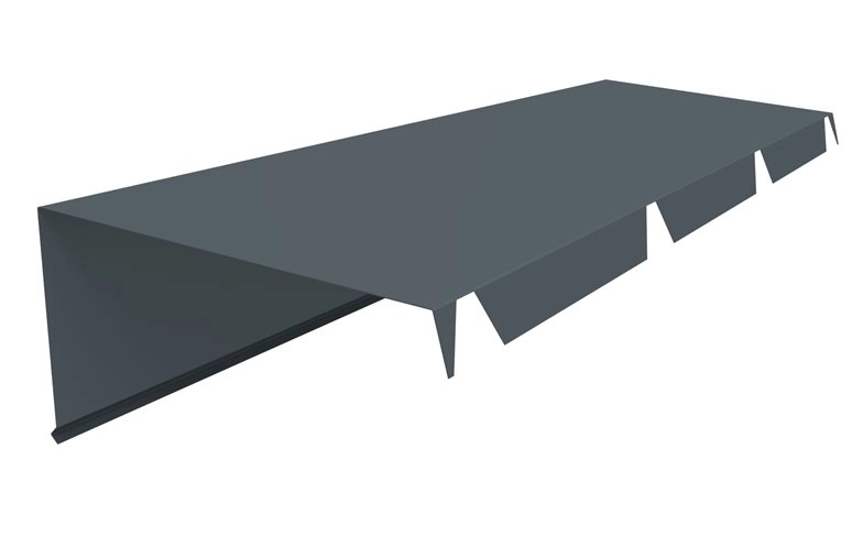 Faîtière sur mur cranté JORISIDE - 2.10m dev. 400 mm - RAL 8012 - 807