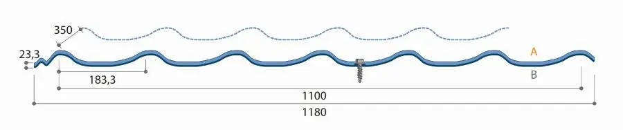 Panneau de tuile JORIS HPS anti-condensation épaisseur 200µ mm - Rouge
