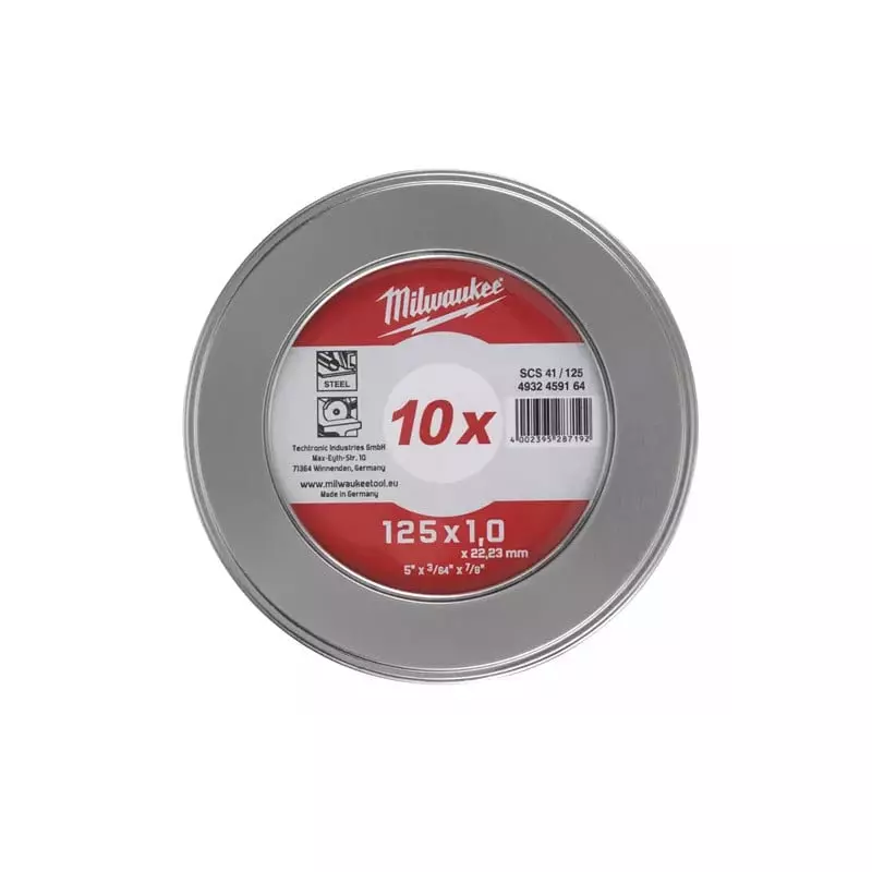 Coffret de 10 disques à tronçonner Pro+ 125 x 1 mm - MILWAUKEE - 4932478998