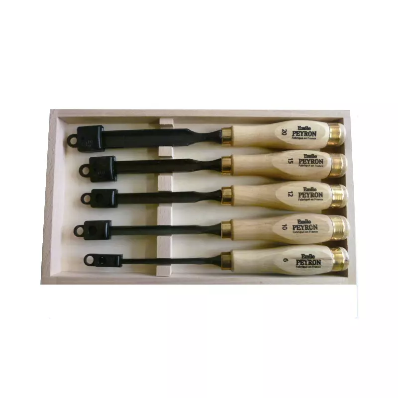 Coffret de 5 gouges de sculpteur - EMILE PEYRON - 1112
