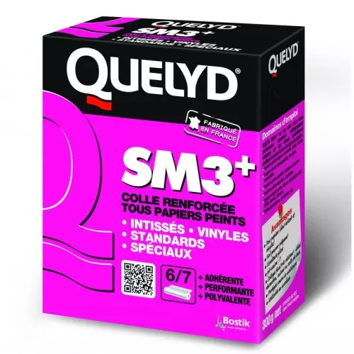 Colle renforcée tous papiers peints intissés vinyles spéciaux 300gr SM3 QUELYD - BOSTIK - 30602593