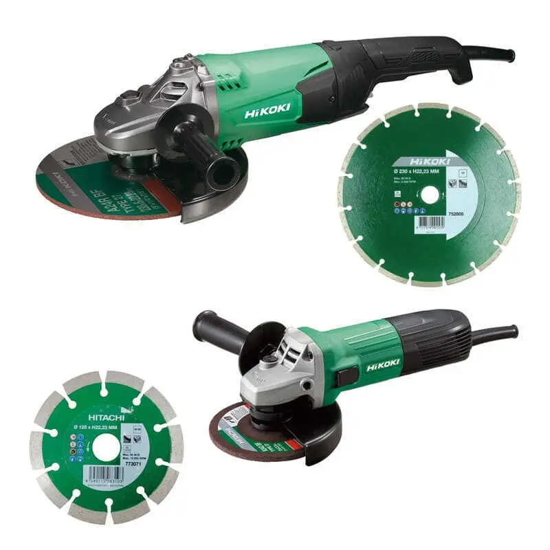 Combo meuleuses G23STWAZ Ø230 2000W + G13STAYGZ Ø125 600W + Disques Diamants Ø125 et Ø230 mm - HIKOKI - KG23SAYBZ