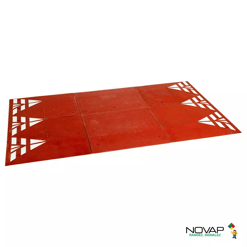 Coussin berlinois, ralentisseur conforme CEREMA - 3 m  - Rouge - NOVAP - 6100324