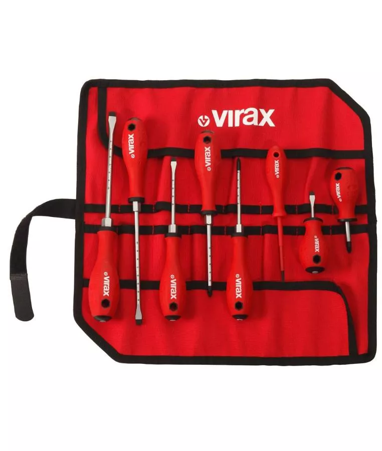 Mini sac à outils textile + 8 tournevis VIRAX - 341810